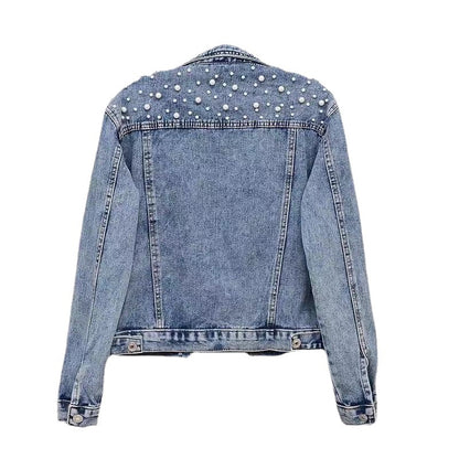 Heavy Industry Fashion Beaded Short Denim Jacket