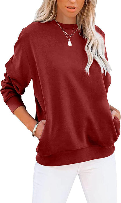 Women's Fashion Casual Round Neck Sports Long-sleeved Top