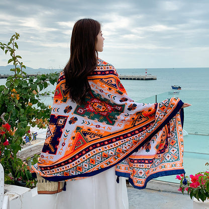 Sun-proof All-matching Shawl Beach Travel Dual-use Outdoor Beach Towel