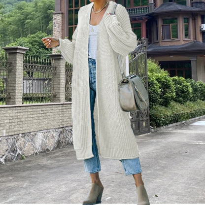 Sweater Cardigan Women's Solid Color Long Sleeve Knit Jacket