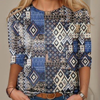 Long Sleeve Slim-fit T-shirt With Round Neck Digital Printing