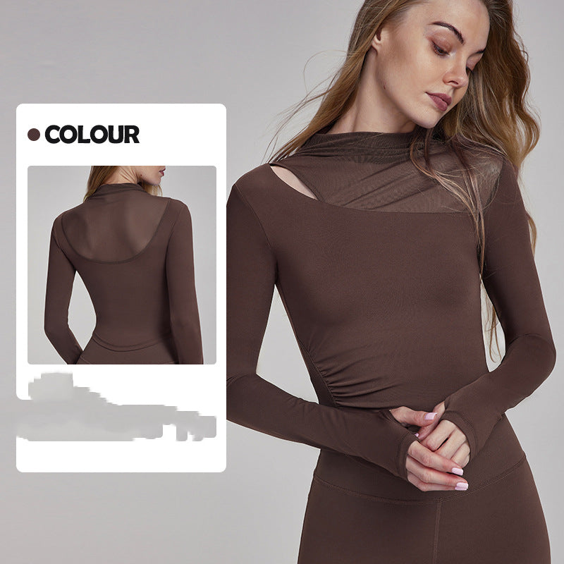 Yoga Clothes Long-sleeved Top With Chest Pad Slim Fit Slimming