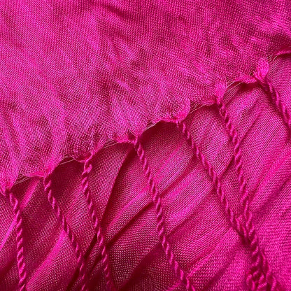 Hot Pink Dyed Crinkle Scarf - Vibrant Textured Scarf 67inchx24inch
