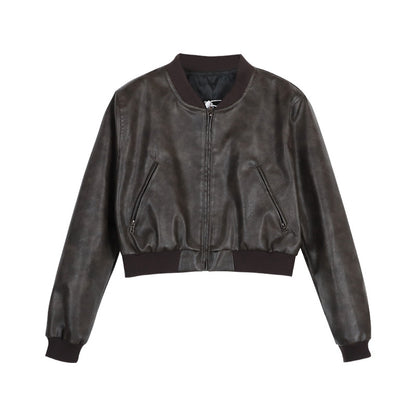 Women's Fashion Casual Retro Biker's Leather Jacket