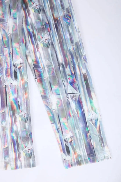 Women's Long Sleeve T-Shirt 3D Printing Shiny Diamonds