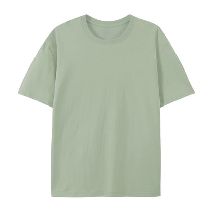 Cotton Round Neck T-shirt Heavy Loose Short Sleeve