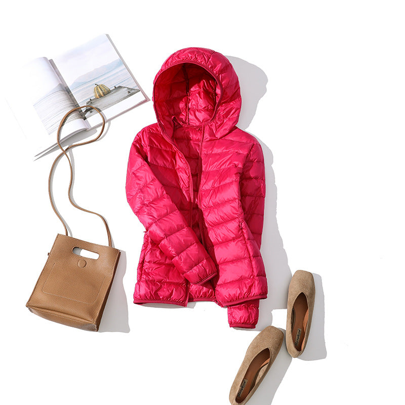 Lightweight Korean casual plus size short hooded jacket