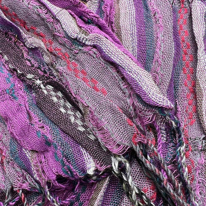 Purple Jacquard Crinkle Scarf - Regal Textured Scarf 70inchx29inch