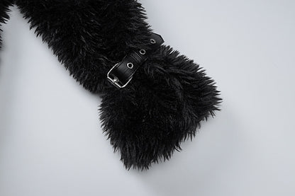 Fluffy Woolen Leather Ring Top Hot Girl Loose