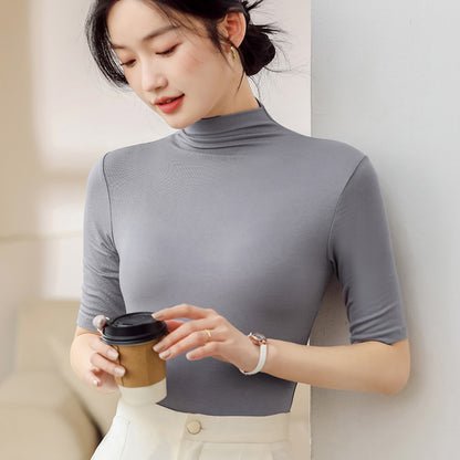 Women's Fashion Slim-fit Versatile Solid Color Top
