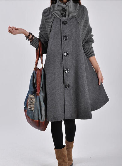 Winter Plus Size Women's Mid-length Loose Wool Overcoat