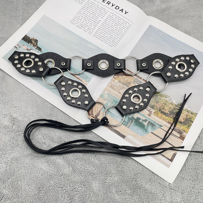 Vintage Flying Ring Design Lace-up Belt