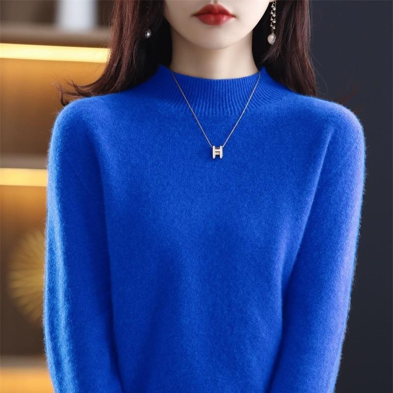 Women's Fashion Half Turtleneck Seamless Sweater