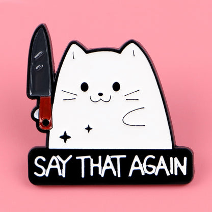 Cat Mi Quotes Brooch Badge For Clothing And Backpacks Stylish Accessories