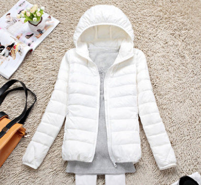 Lightweight Korean casual plus size short hooded jacket
