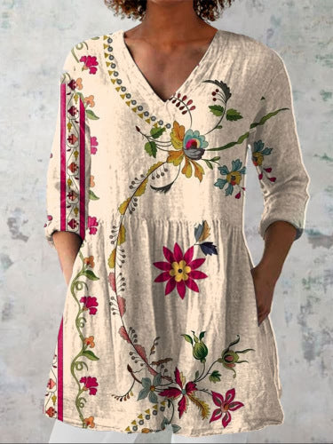 Women's Shirt Pocket Creative Fish Pattern Vacation Style Top