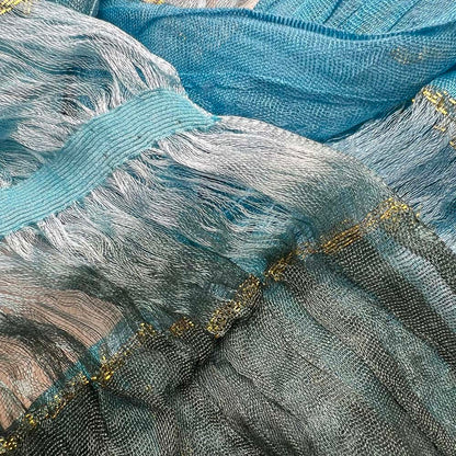 Turquoise Metallic Scarf - Shimmer Skinny Scarf 66inchx9.4inch