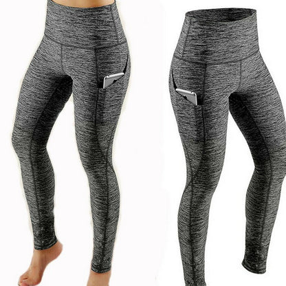 High-waisted Butt-lifting Slim-fit Sports Leggings With Side Pockets