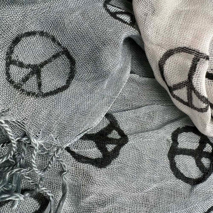 Grey Printed Viscose Scarf - Subtle Pattern Scarf 63inchx22inch