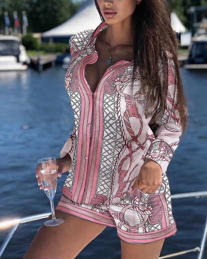 Fashion White Cutout Shirt Suit Women