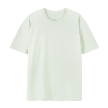 Cotton Round Neck T-shirt Heavy Loose Short Sleeve
