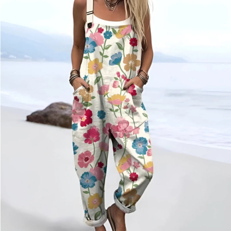 Digital 3D Printed Button Strap Women's Casual Pants