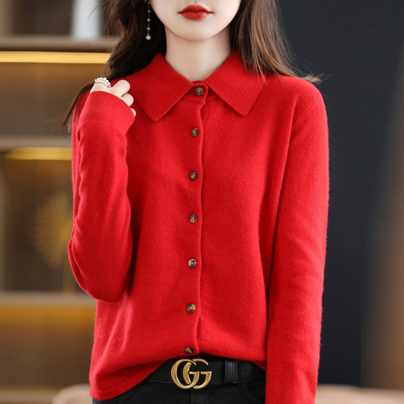 Women's Temperament Fashion Lapel Cardigan Top