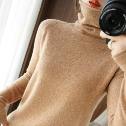 Women's Wool Solid Color Sweater Knitted Bottoming Shirt