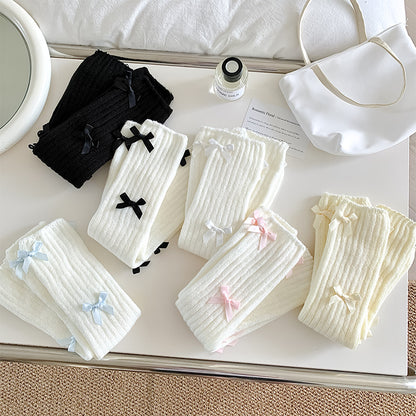 Women's Japanese Sweet Cute Bow Bunching Socks