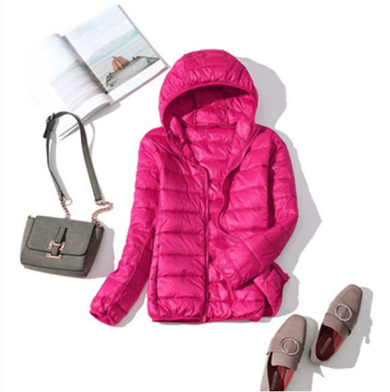 Lightweight Korean casual plus size short hooded jacket