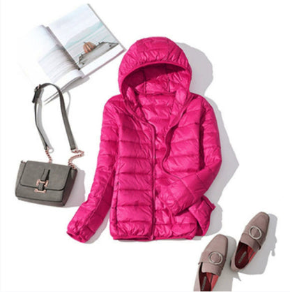 Lightweight Korean casual plus size short hooded jacket