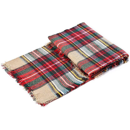 59 X 59in Women Scarf Plaid Tassel Soft Warm Blanket Scarves Womens Shawl Wrap