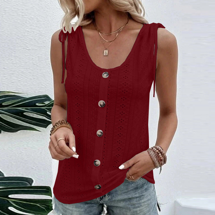 Women's Fashion Casual Solid Color U-neck Undershirt