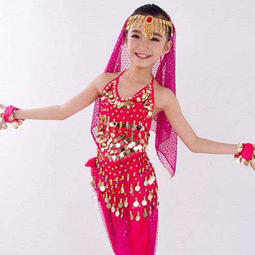 Children's Dancing Clothes Indian Dance Costume Xinjiang Dance Performance Wear Girls Belly Dance Children's National Performance