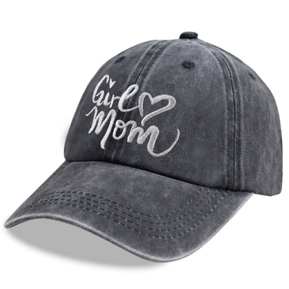 Girl Mom Hats For Women, Adjustable Embroidered Wash Cotton Baseball Cap