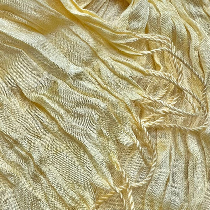 Yellow Dyed Crinkle Scarf - Textured Summer Scarf 67inchx24inch