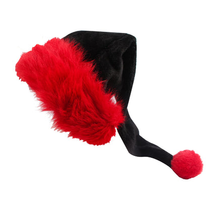 Black Christmas Hat Halloween Plush Hat Thickened Plus-sized Christmas Hat