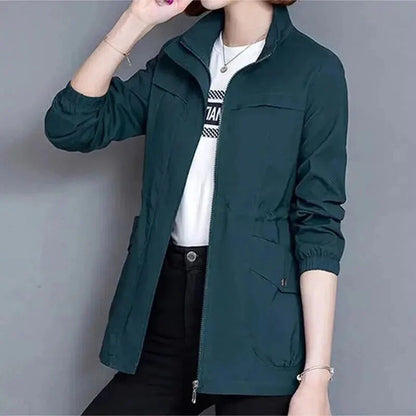 Korean Style Windbreaker With Waist And Slim