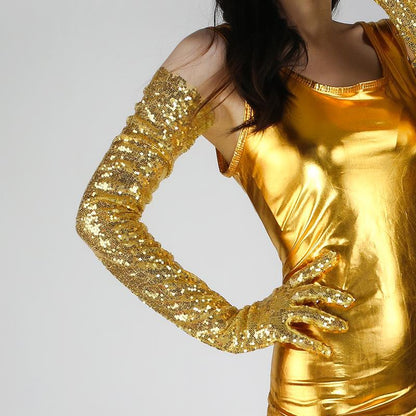 Sequined Sleeve Cover Lace Mesh Specialty