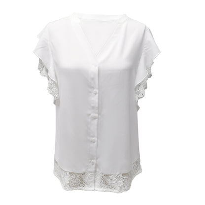 Women's Lace Patchwork Short Sleeve Top