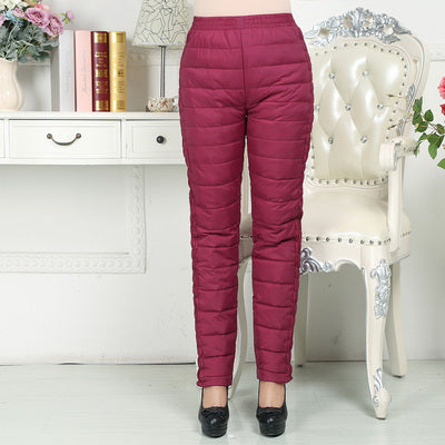 Women's double-sided straight slim slimming warm pants