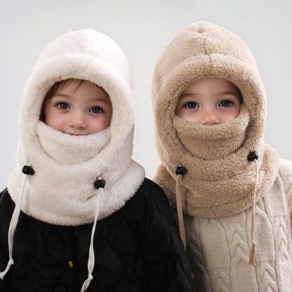 Warm Ear Protection Scarf Integrated Hat For Winter Thickened