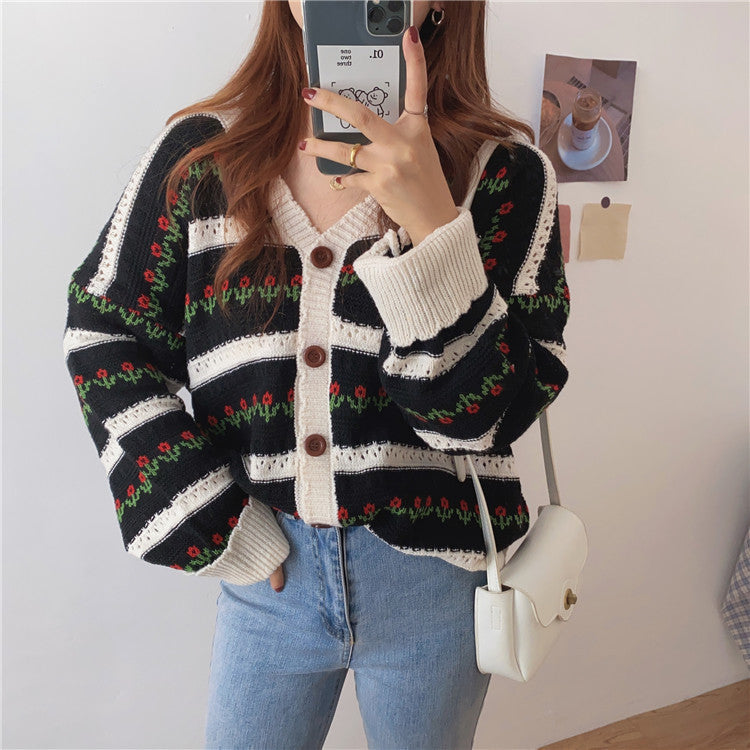 New Style Chain Link Loose Top Sweater Coat