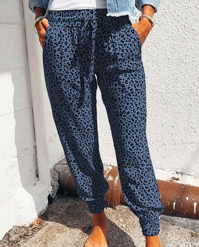 Hot Style Loose Print Casual Trousers For European Women