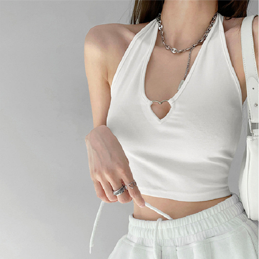 Spice Girl Metal Heart Hollow Neck Sling