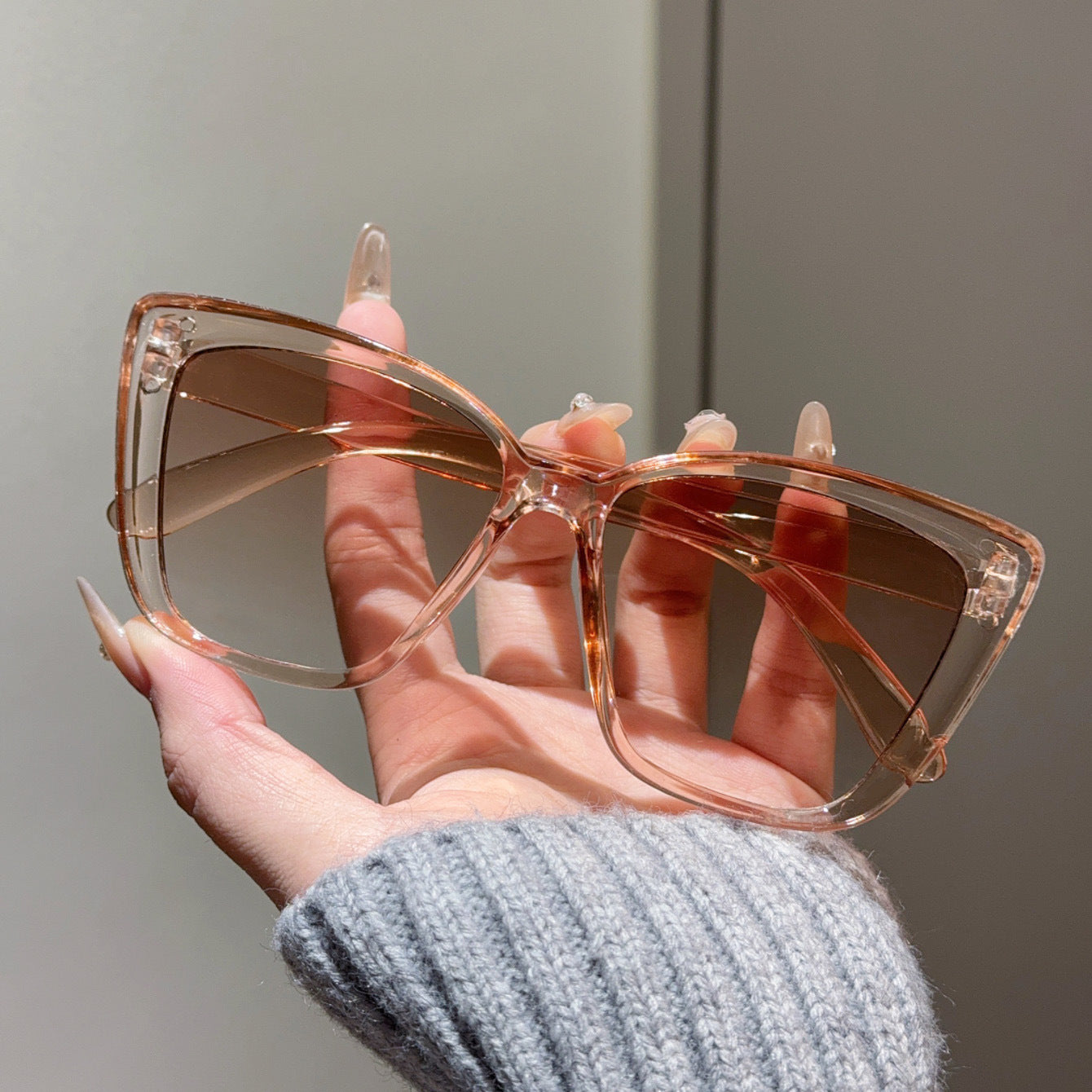 Versatile Slimming High-grade Sunglasses Large Frame Plain Glasses