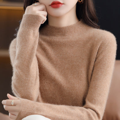 Women's Fashion Half Turtleneck Seamless Sweater