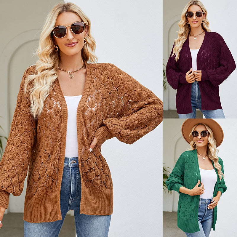 Women's Fashion Versatile V-neck Knitted Sweater