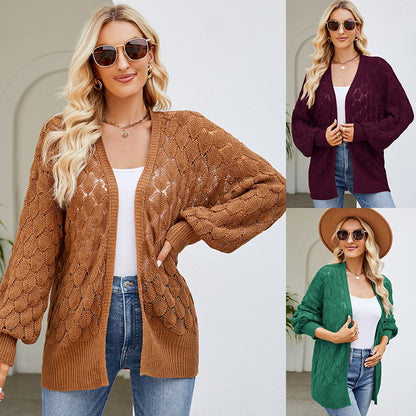 Women's Fashion Versatile V-neck Knitted Sweater