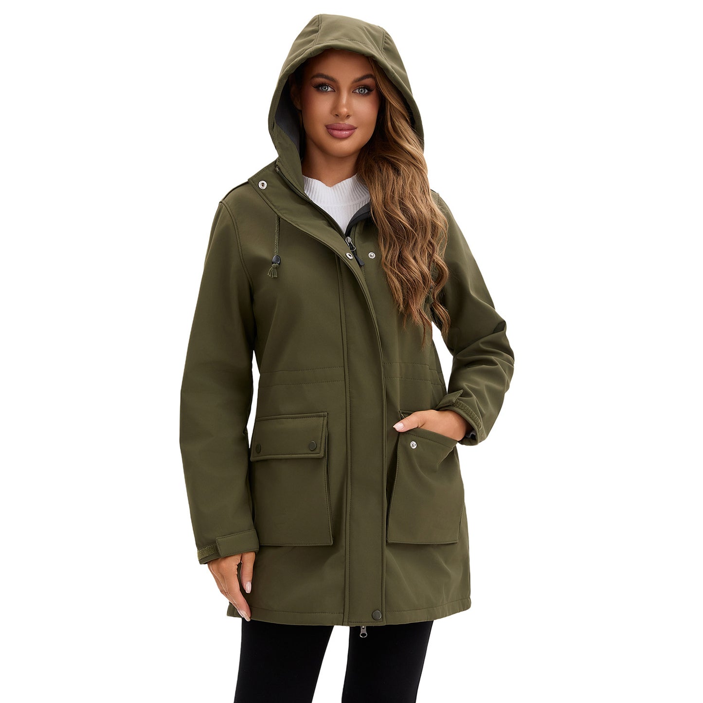 Autumn And Winter Soft Shell Jacket Women's Rain-proof Hooded Women's Raincoat